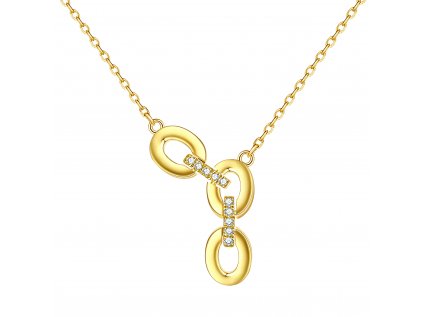 Moderný strieborný náhrdelník REŤAZ GOLD pozlátený zo strieborníctva OLIVIE.