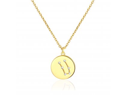 Strieborný náhrdelník súhvezdia zverokruhu BLÍŽENCI GOLD - dokonalý narodeninový darček zo strieborníctva OLIVIE.
