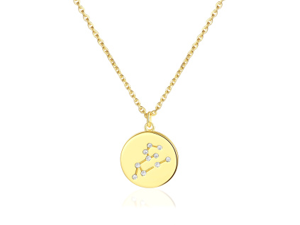 Strieborný náhrdelník súhvezdia zverokruhu LEV GOLD - dokonalý narodeninový darček zo strieborníctva OLIVIE.