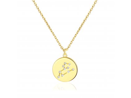 Strieborný náhrdelník súhvezdia zverokruhu LEV GOLD - dokonalý narodeninový darček zo strieborníctva OLIVIE.