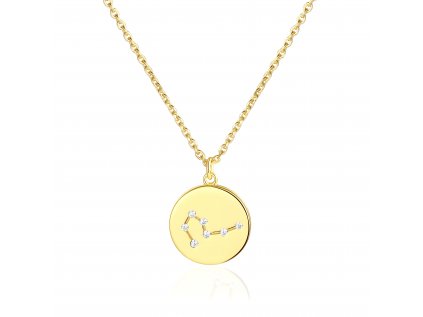 Strieborný náhrdelník súhvezdia zverokruhu RYBY GOLD - dokonalý narodeninový darček zo strieborníctva OLIVIE.