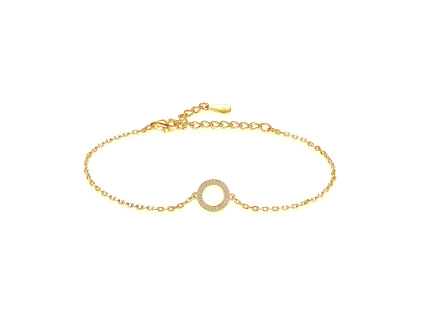 Strieborný luxusný náramok KRUH GOLD pozlátený zo strieborníctva OLIVIE.