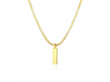 Strieborný luxusný pánsky náhrdelník 45+5cm BOX GOLD pozlátený zo strieborníctva OLIVIE.