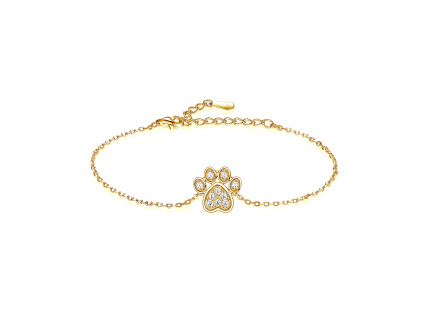 Strieborný náramok LABKA GOLD so srdiečkom je pozlátený zo strieborníctva OLIVIE.