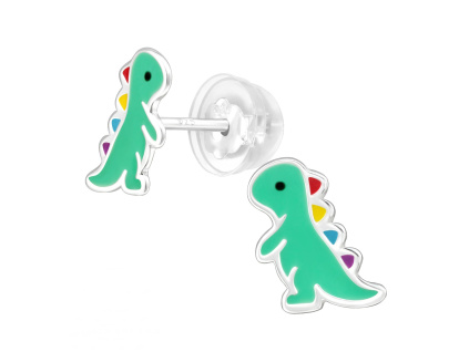 Strieborné detské náušnice DINOSAURUS zo strieborníctva OLIVIE.