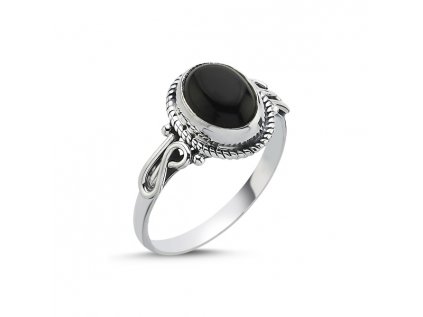 Strieborný prsteň čierny ONYX prírodný kameň zo strieborníctva OLIVIE.