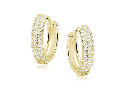 Luxusné kruhové náušnice s priemerom 1,4 cm sú pozlátené 14K zlatom. OLIVIE.