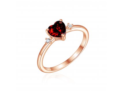 Strieborný prsteň SRDIEČKO ROSE je pozlátený ružovým zlatom. Krásny darček z lásky pre ženu.
