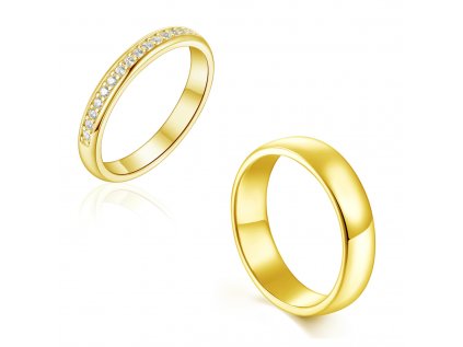 Snubný strieborný prsteň PRAMÍNEK GOLD je pozlátený 18K zlatom s viacvrstvovým pokovaním. OLÍVIE.