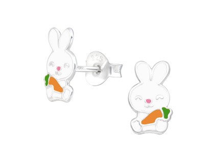 Strieborné detské náušnice KRÁLIK