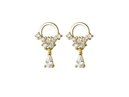 Strieborné náušnice Zara Gold sú pozlátené 18K zlatom.