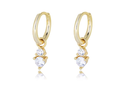 Strieborné náušnice DARA GOLD pozlátené 14K zlatom.