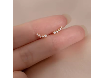 Strieborné pozdĺžne náušnice GOLD pozlátené 18K zlatom.