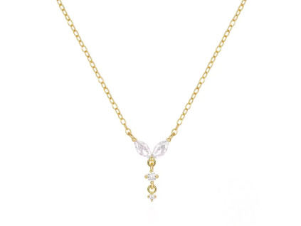 Strieborný minimalistický náhrdelník pozlátený 18K zlatom od Olivie.