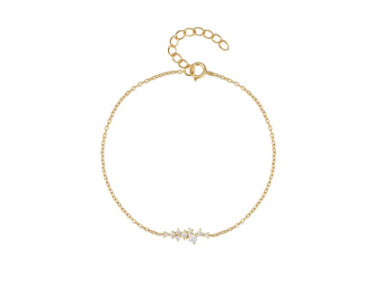 Strieborný nežný náramok GOLD pozlátený 18K zlatom.
