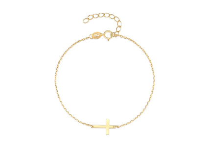 Strieborný náramok KRÍŽOK GOLD pozlátený 18K zlatom. Olivie.