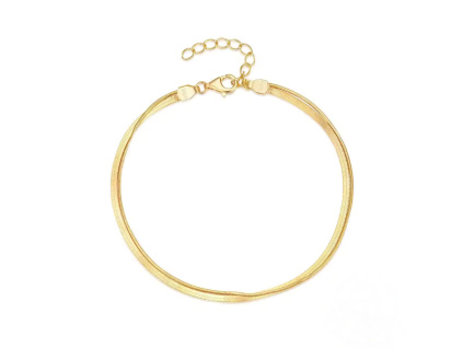 Strieborný náramok DVA PRAMENE GOLD pozlátený 18K zlatom. OLIVIE.