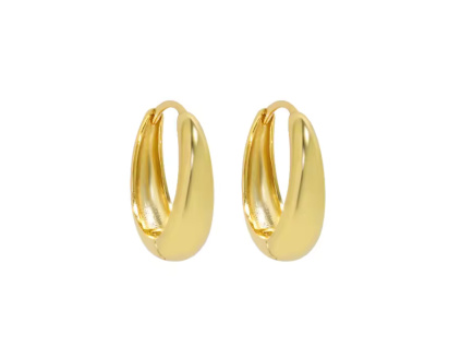 Strieborné 16mm náušnice GOLD pozlátené 18K zlatom. OLIVIE.
