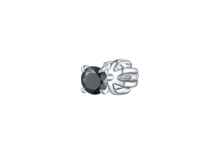 Strieborná 3mm náušnica PIPPI BLACK 1 ks od OLIVIE.cz