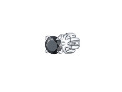 8758 Strieborná 4mm náušnica PIPPI BLACK 1 ks