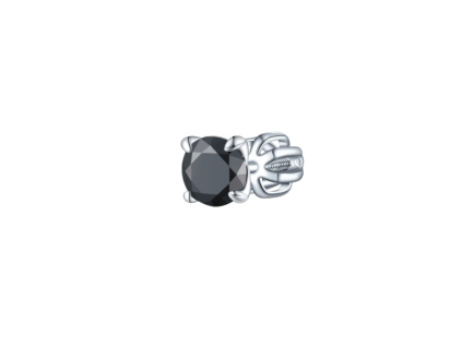 Strieborná 5mm náušnica PIPPI BLACK 1 ks od OLIVIE.sk