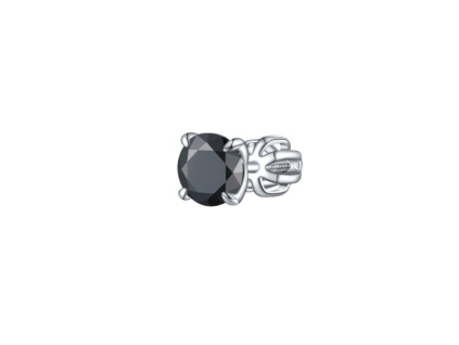 Strieborná 6mm náušnica PIPPI BLACK 1 ks od OLIVIE.cz