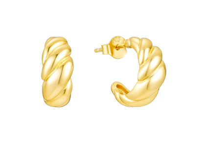 Strieborné pozlátené náušnice CROISSANT GOLD zo strieborníctva OLIVIE.