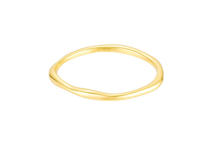 Strieborný prsteň VLNKA GOLD je pozlátený 18K zlatom. OLIVIE.