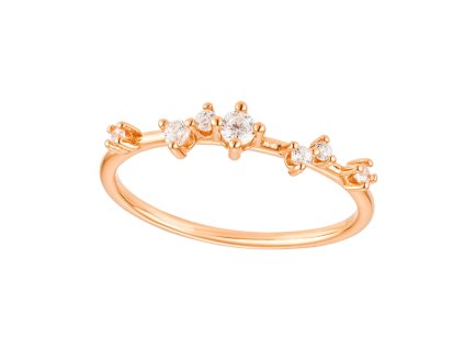 Strieborný prsteň HVIEZDNÉ NEBA ROSE je pozlátený ružovým zlatom.