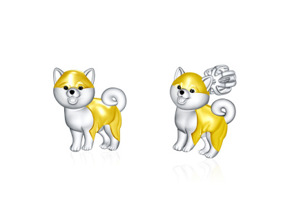 Strieborné náušnice na skrutku SHIBA