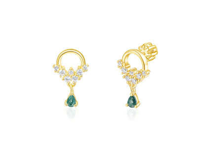 28178 stribrne nausnice s prirodnim kamenem mechovy achat gold jsou pozlacene 18k zlatem z rodinneho sperkarstvi olivie