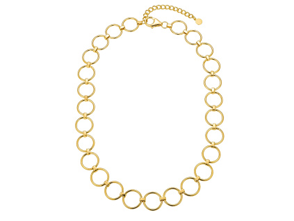 Strieborný kruhový náhrdelník GOLD pozlátený 18K zlatom z rodinného šperkárstva OLIVIE.