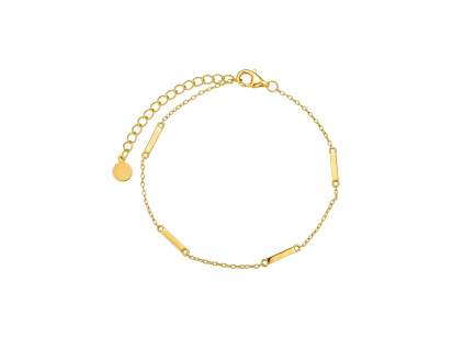 28295 stribrny retizkovy naramek s destickami gold je pozlaceny 18k zlatem rodinne stribrnictvi olivie