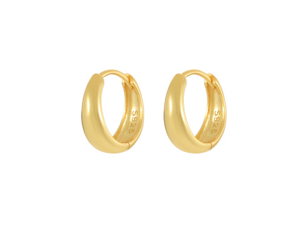 Strieborné 12,5mm náušnice GOLD pozlátené 14K zlatom z rodinného šperkárstva OLIVIE.