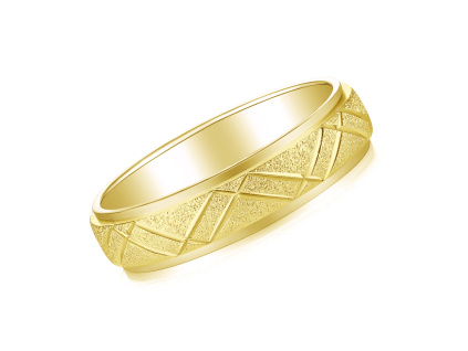 Snubný luxusný strieborný prsteň KÁHIRA GOLD 5 mm je pozlátený 18K zlatom. Rodinné šperkárstvo Olivie.