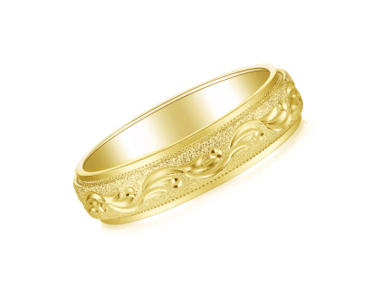 28579 stribrny luxusni snubni 5mm prsten tokio gold je pozlaceny 18k zlatem z rodinneho sperkarstvi olivie