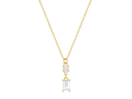 Strieborný náhrdelník DIANA GOLD je pozlátený 18K zlatom.