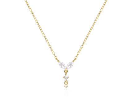 Strieborný náhrdelník VIOLA GOLD je pozlátený 18K zlatom. Krásny darček pre ženu!