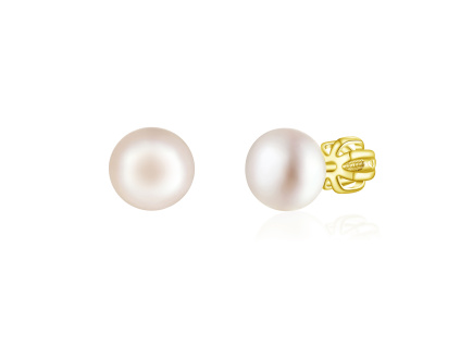 Náušnice 8mm PERLY AAA GOLD pozlátené 18K zlatom od Olivie.