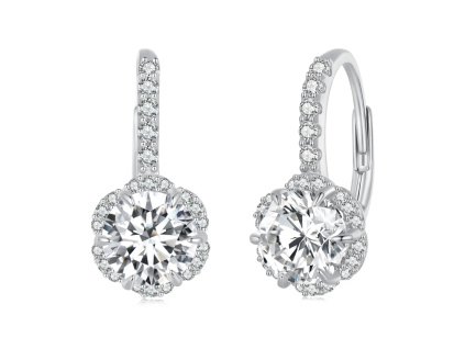 Strieborné náušnice 1ct 6,5mm MOISSANITE zo šperkárstva Olivie.