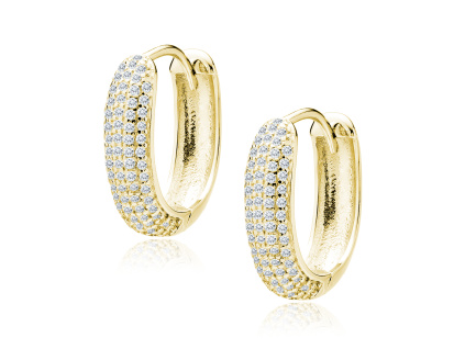 Strieborné náušnice 1,7cm GOLD pozlátené 14K zlatom od Olivie.