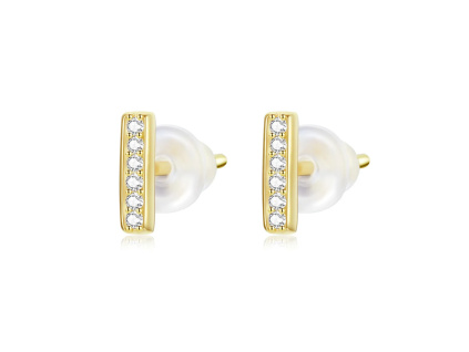 Minimalistické strieborné náušnice GOLD pozlacené od Olivie.