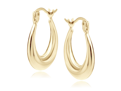 Stredne veľké oválne náušnice GOLD pozlátené 14K zlatom.