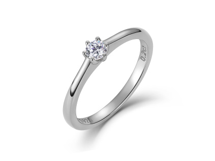 Zásnubný strieborný prsteň DIAMANT 0,2ct od Olivie.