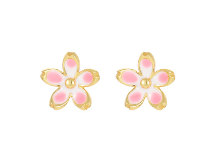 Strieborné náušnice KVÍTOK GOLD s priemerom 8 mm. Rodinná firma Olivie.