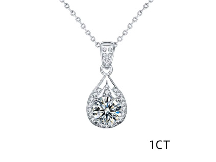 1 karátový strieborný náhrdelník MOISSANITE z rodinnej firmy Olivie. Luxusný darček pre ženu.