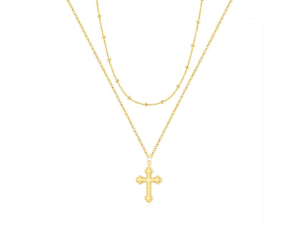 Dva strieborné náhrdelníky KŘÍŽEK GOLD, pozlátené 14K zlatom.