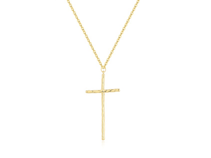 Strieborný náhrdelník KRÍŽIK GOLD pozlátený 14K zlatom.