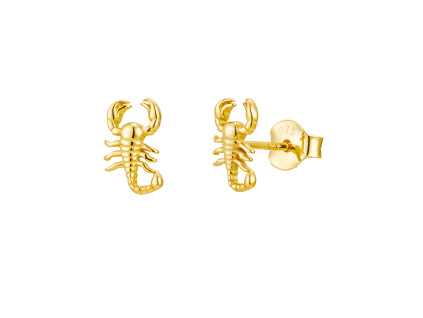 Strieborné náušnice ŠTÍR GOLD pozlátené 18K zlatom.