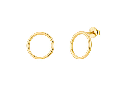 Strieborné náušnice KRUH GOLD sú pozlátené 18K zlatom.